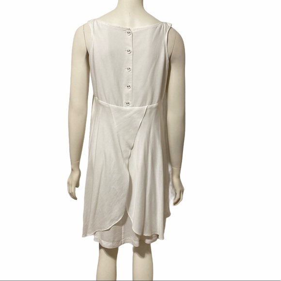 CHARLES CHANG-LIMA White Sleeveless Cupro Dress 8 - Picture 11 of 11